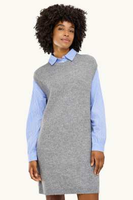 Vestit de punt de mitja - straight fit - estil 2 en 1