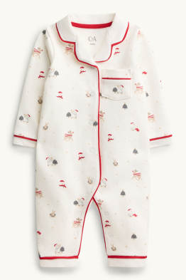 Petit lapin et bonhomme de neige - pyjama de Noël bébé