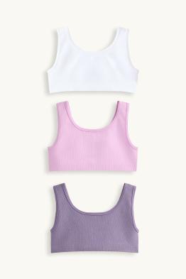 Set van 3 - bustier - glanzend - geribd - seamless
