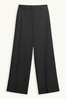 Business-Hose - High Waist - Wide Leg - gestreift
