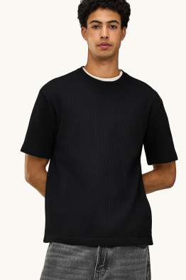 T-shirt - relaxed fit - finition côtelée