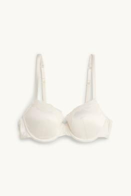 Sutien din satin cu armătură - DEMI - vătuit