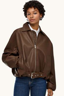 Blouson de motard - matière synthétique