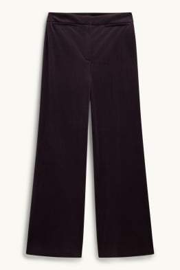 Samt-Hose - High Waist - Wide Leg