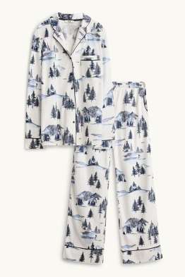 Fleece-Pyjama - gemustert