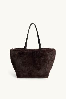 Velká kabelka shopper z umělé kožešiny