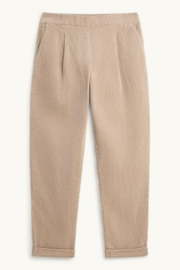 Pantalon en velours côtelé - high waist - tapered fit - LYCRA®