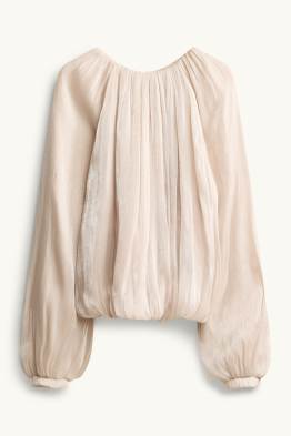 Blouse van chiffon met strass-steentjes