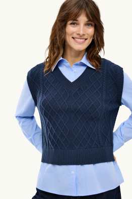 Pullunder - 2-in-1-Look - Zopfmuster