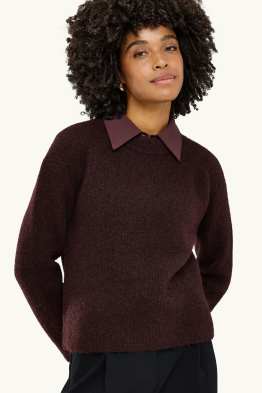 Strickpullover - gerippt