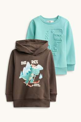 Set van 2 - dino - hoodie en sweatshirt