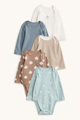 Multipack of 5 - polar bear - baby bodysuit