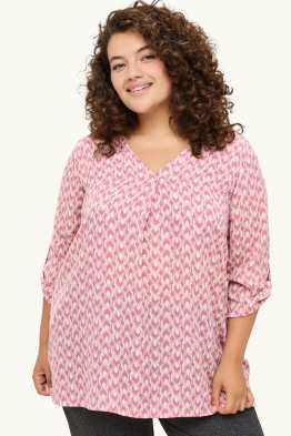 Blouse met V-hals - met patroon