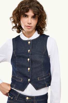 Denim waistcoat - fitted - LYCRA ®