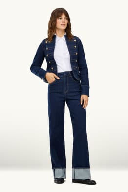 Wide Leg Jeans - High Waist - LYCRA ®