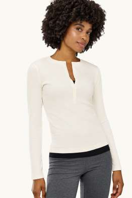 Samarreta d’estil henley - slim fit - acanalada