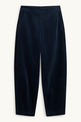 Pantalon en velours côtelé - high waist - barrel leg - LYCRA ®