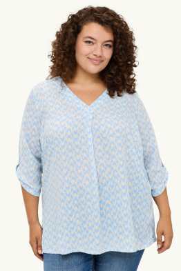 Blouse met V-hals - met patroon