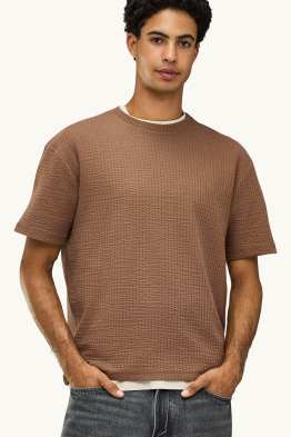 T-shirt en maille - Oversize - finition texturée