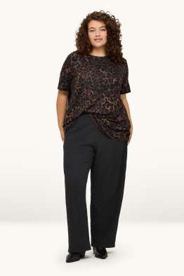 Stoffhose - Mid Waist - Straight Fit - strukturiert