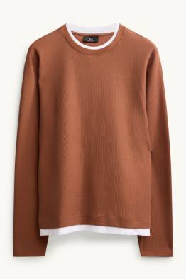 Pullover - 2-in-1-Look - strukturiert
