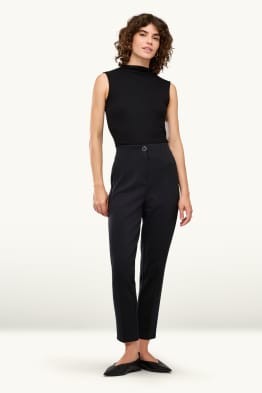 Pantalon en toile court - high waist - tapered fit
