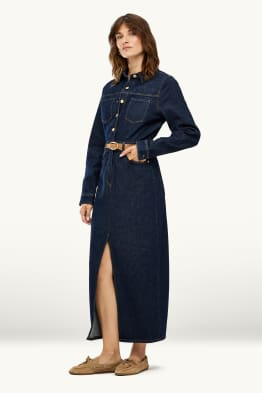 Robe-chemisier en jean avec ceinture