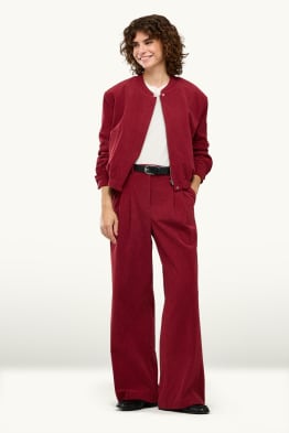Corduroy trousers - high waist - regular fit