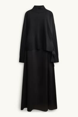 Set - dress and jumper with band collar
