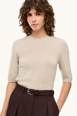 Pull en maille en cachemire - manches courtes