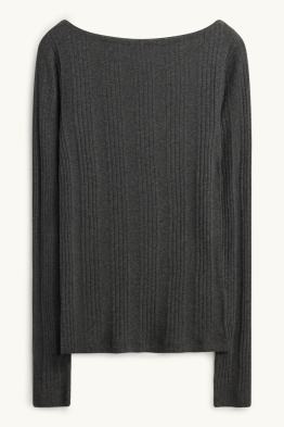 Langarmshirt - Regular Fit - gerippt