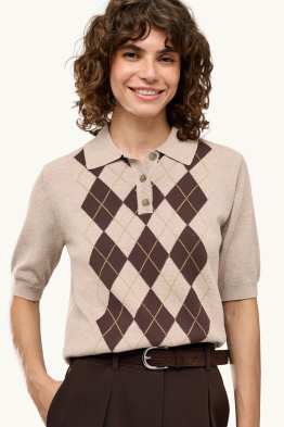 Polo de punt - regular fit - de quadres