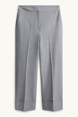 Business trousers - high waist - wide leg