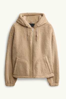 Teddy fur jacket with hood