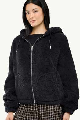 Teddy fur jacket with hood