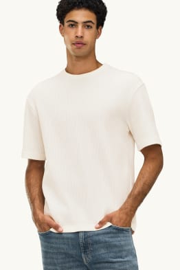 T-Shirt - Relaxed Fit - gerippt