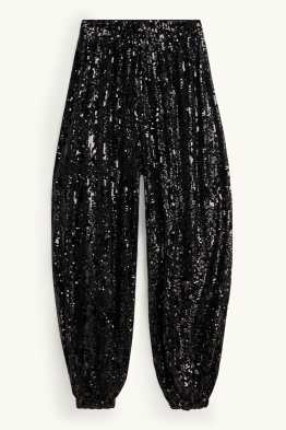 Paillettenbroek - high waist - balloon leg