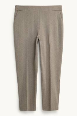Pantalon en toile - high waist - tapered fit - à motif