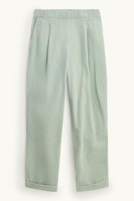 Pantalon en velours côtelé - high waist - tapered fit - LYCRA®