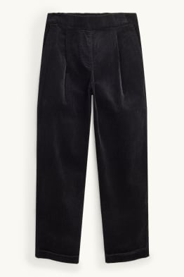 Corduroy trousers - high waist - tapered fit - LYCRA®