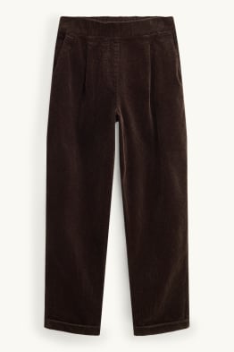 Pantalons de pana - high waist - tapered fit - LYCRA®