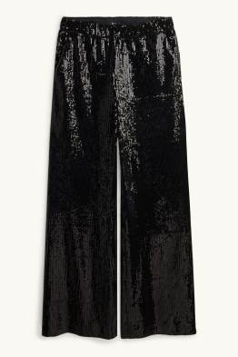 Pantalon en sequins - high waist - wide leg