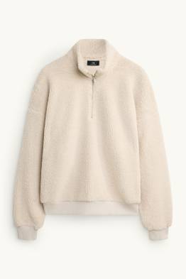 Oversized teddy fur sweatshirt