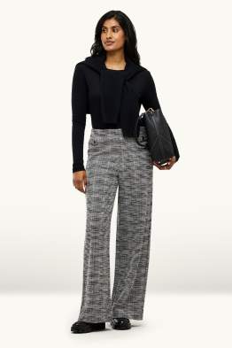 Pantalon en finition bouclée - high waist - wide leg