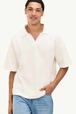 Polo de punt - oversized - texturat