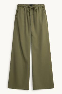 Pantalon - mid waist - wide leg