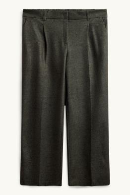 Pantalon en toile - high waist - wide leg - à motif