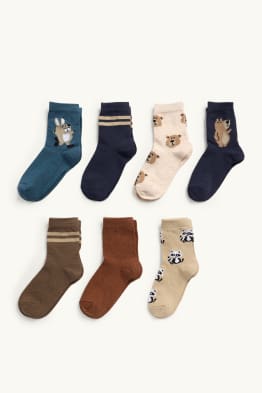 Multipack of 7 - wild animals - socks with motif