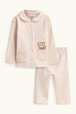 Ourson - pyjama bébé - 2 pièces - à carreaux