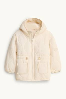 Herz - Steppjacke mit Kapuze - gefüttert - wasserabweisend